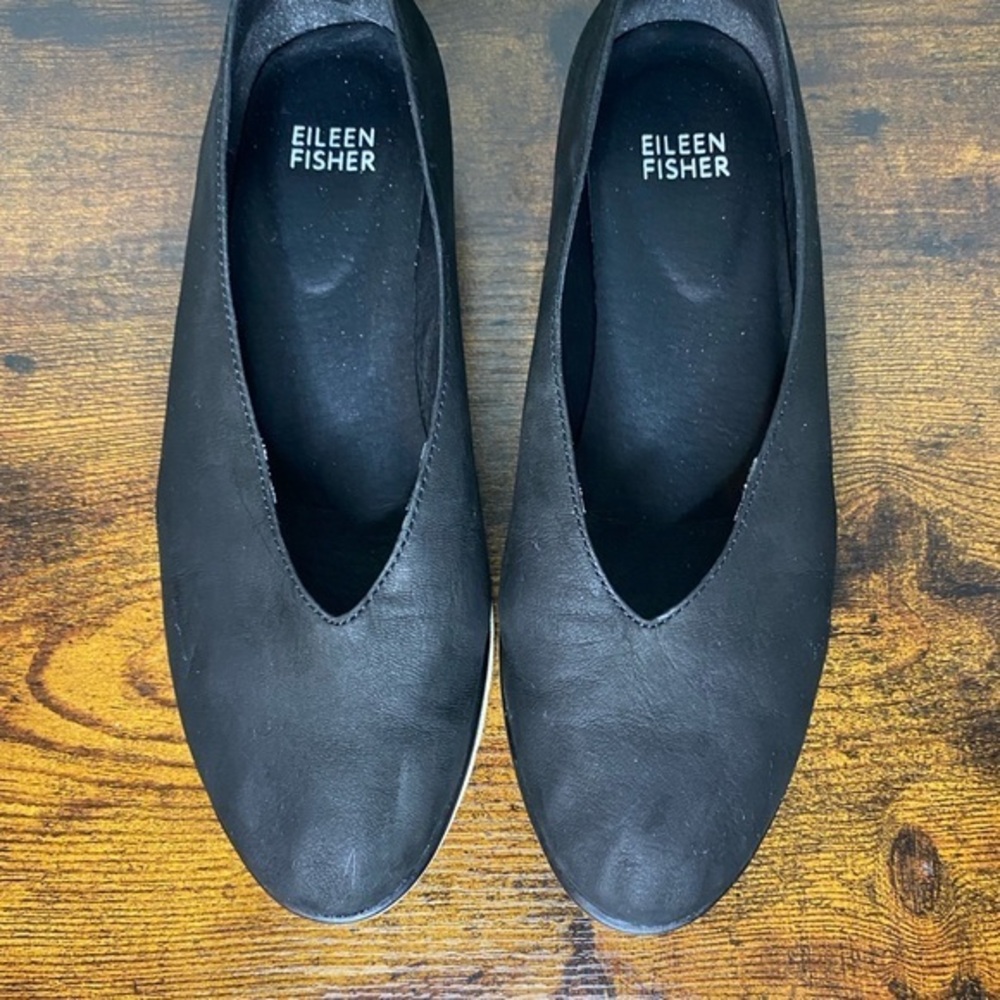 Eileen Fisher Black Flats Comfort Size 6